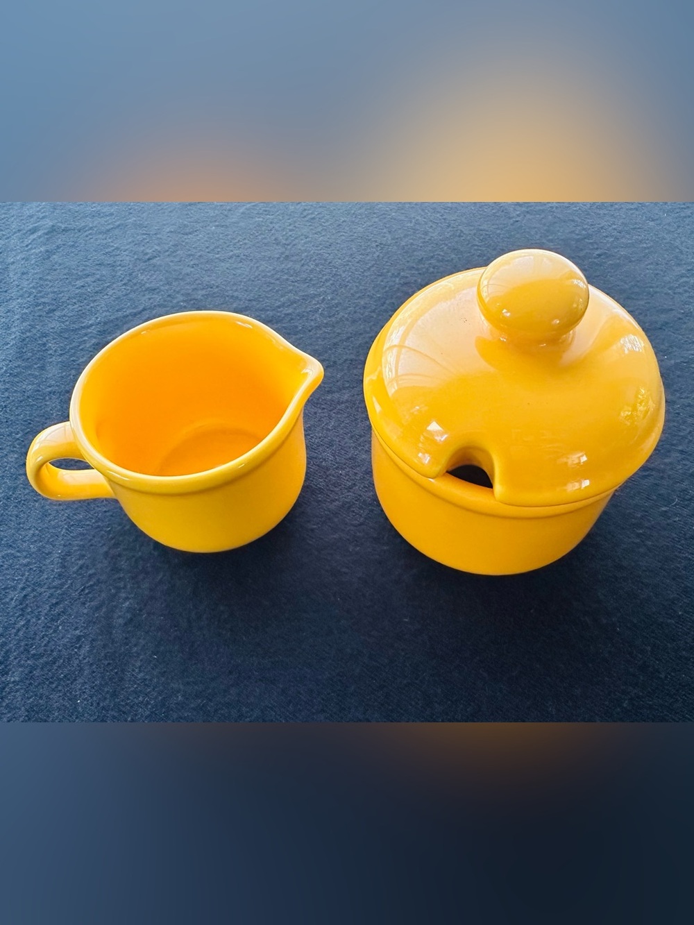 Vintage Waechtersbach Spain Ceramic Cream and Sugar Set – Vibrant Yellow